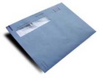 blauwe envelop